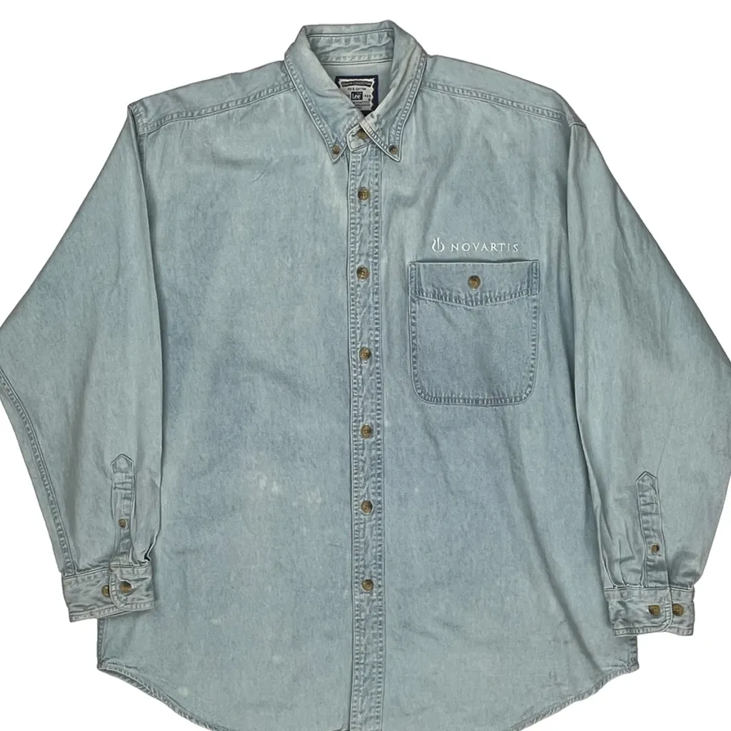 Lee Denim Shirt - Large Light Wash Cotton - Image 4