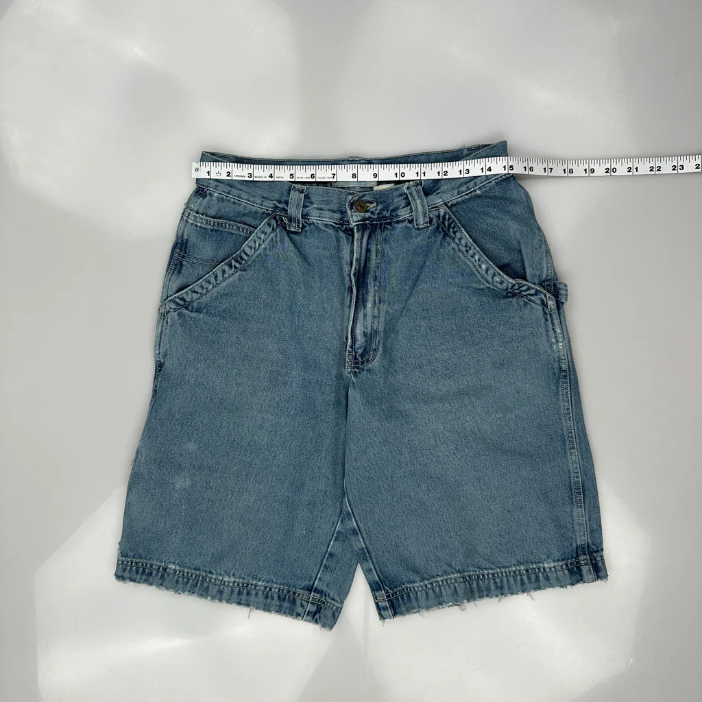 Lee Baggy Carpenter Denim Shorts - 30W 10L Blue Denim - Image 3