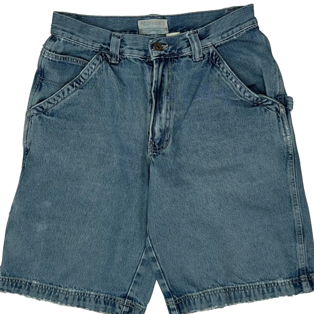 Lee Baggy Carpenter Denim Shorts - 30W 10L Blue Denim - Image 9