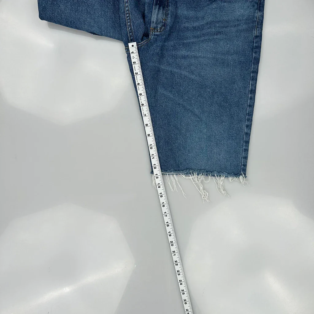 Lee Cut Off Denim Shorts - 34W 10L Blue Denim - Image 5