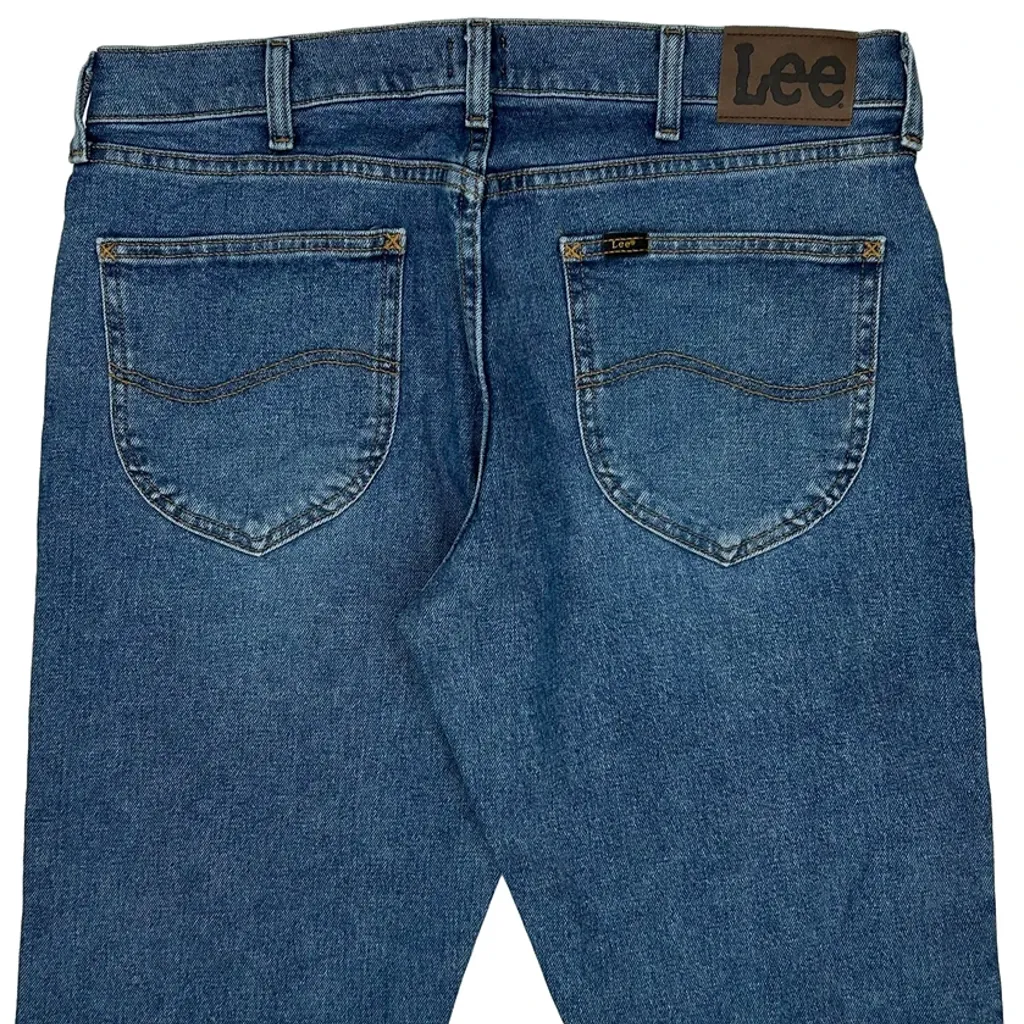 Lee Cut Off Denim Shorts - 34W 10L Blue Denim - Image 6