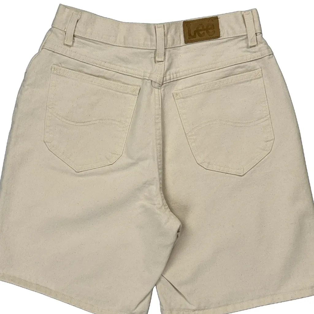 Lee Baggy Denim Shorts - 28W 6L Cream Cotton - Image 7