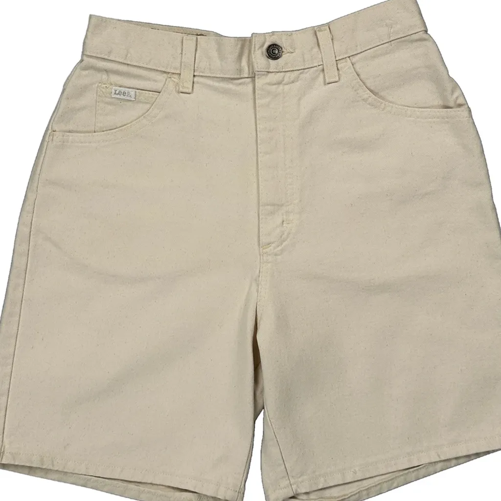 Lee Baggy Denim Shorts - 28W 6L Cream Cotton - Image 8