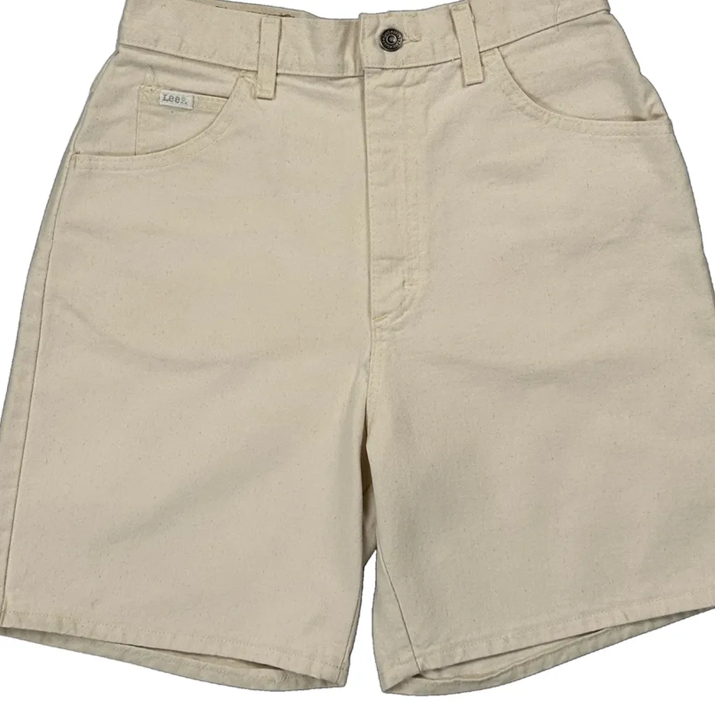 Lee Baggy Denim Shorts - 28W 6L Cream Cotton - Image 9
