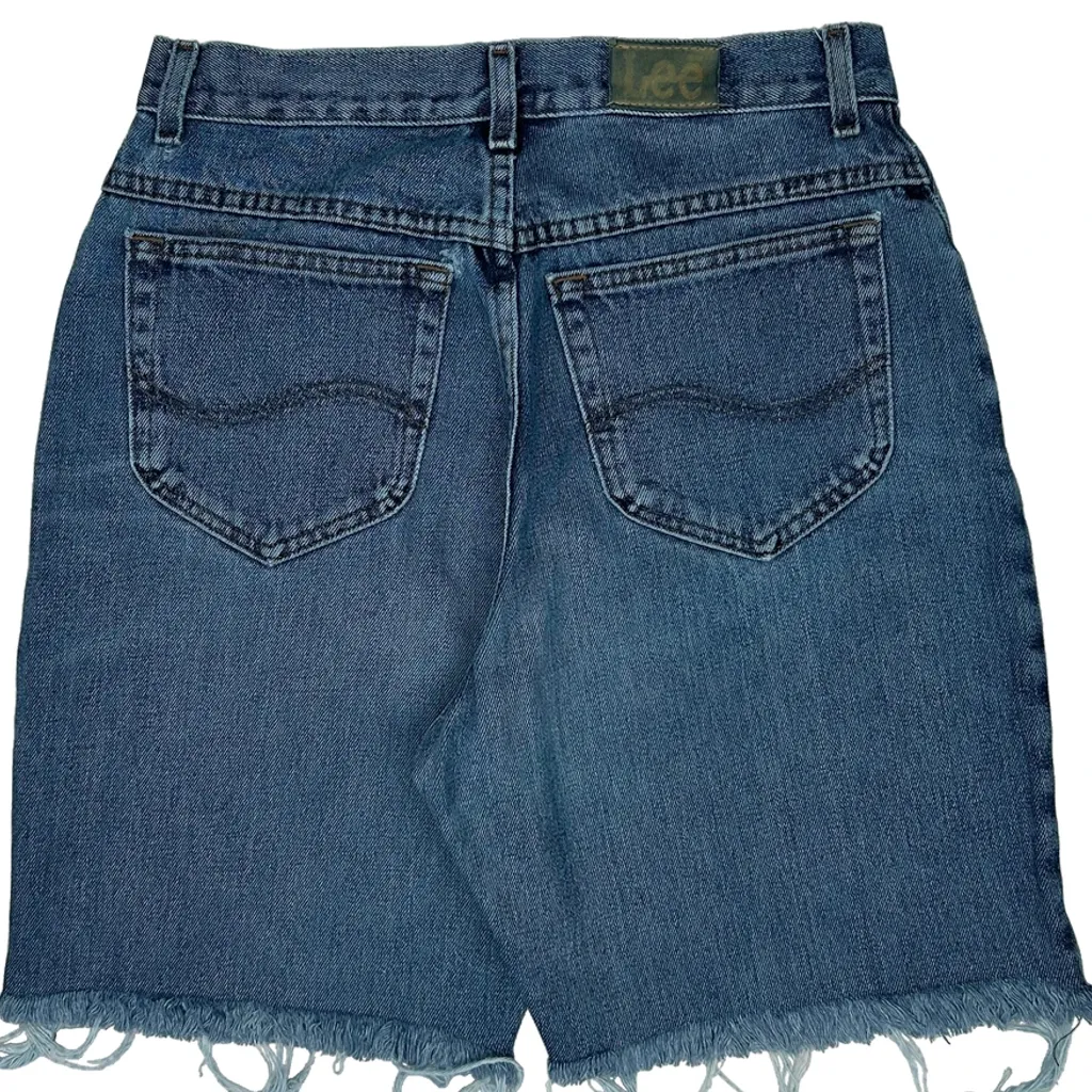 Lee Cut Off Denim Shorts - 29W UK 10 Blue Denim - Image 7