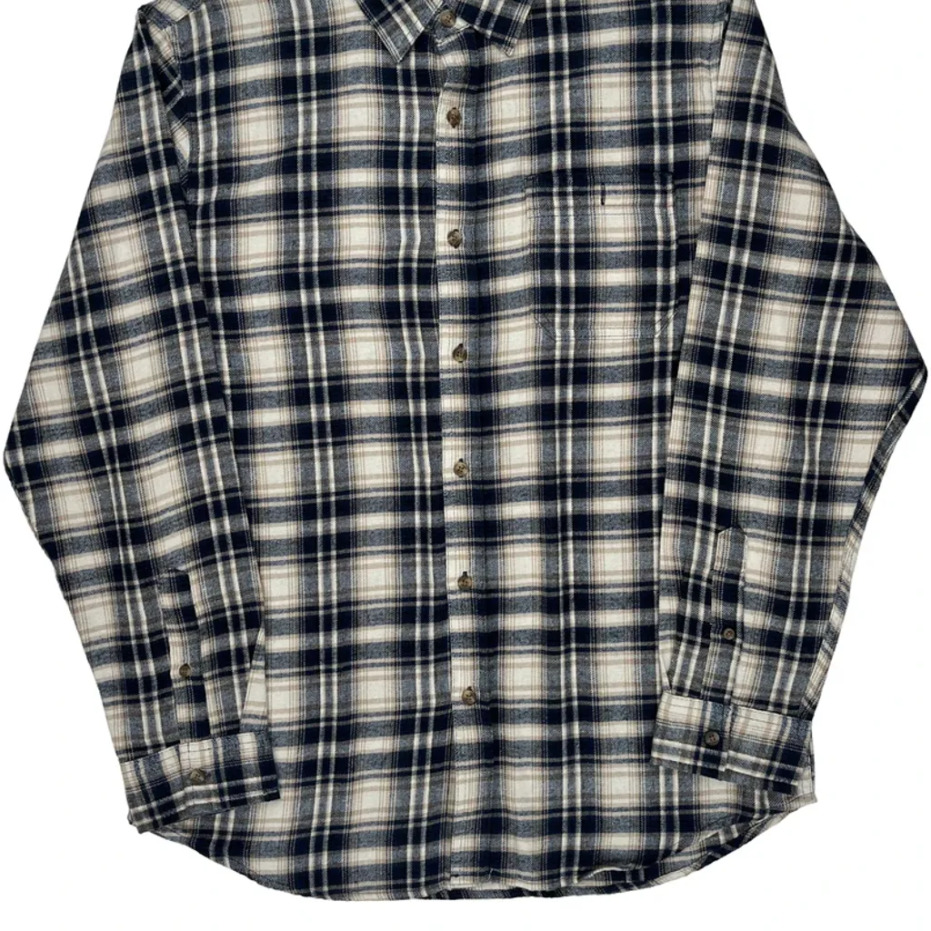 Lee Checked Flannel Shirt - Large Blue Cotton - Image 5