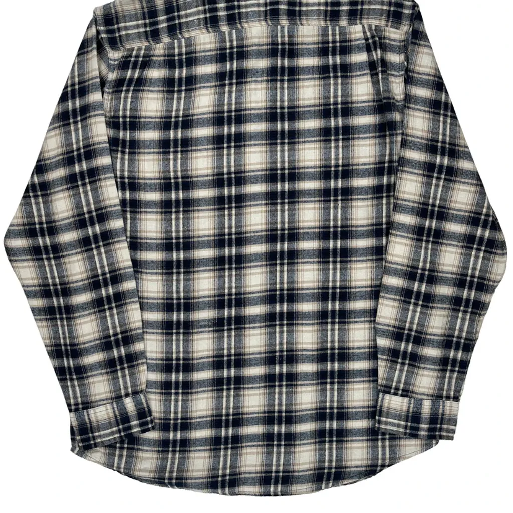 Lee Checked Flannel Shirt - Large Blue Cotton - Image 6