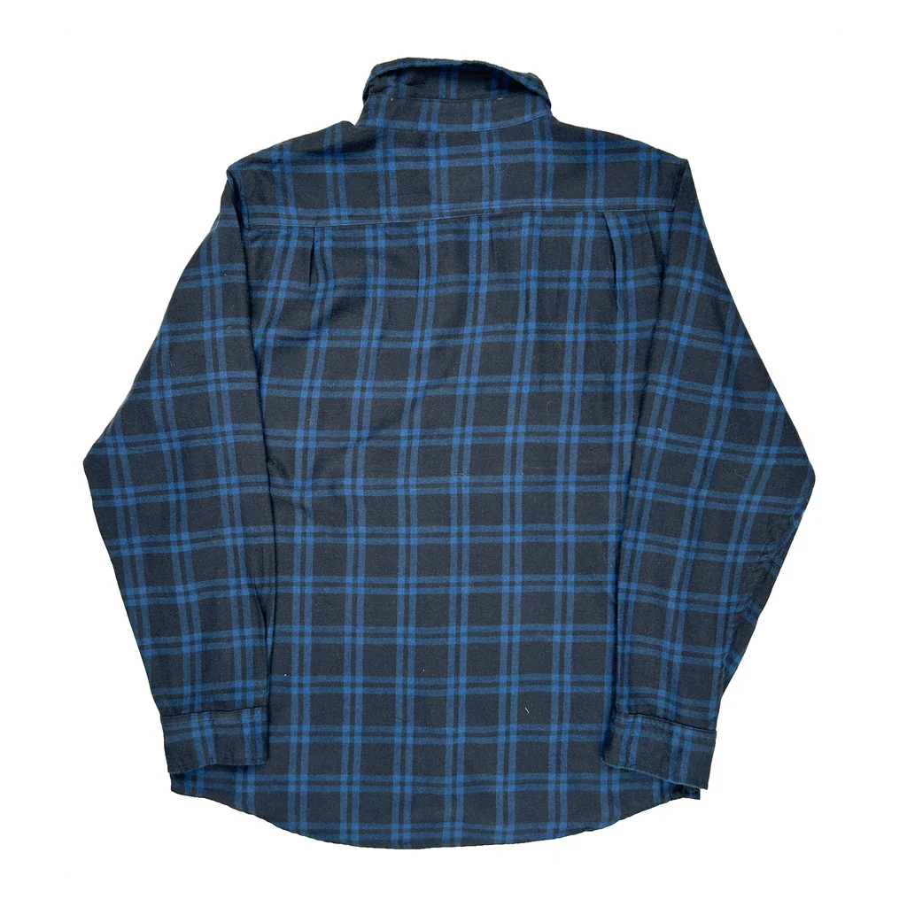 Lee Checked Flannel Shirt - Large Blue Cotton - Image 2
