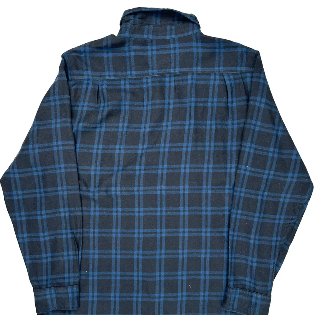 Lee Checked Flannel Shirt - Large Blue Cotton - Image 6