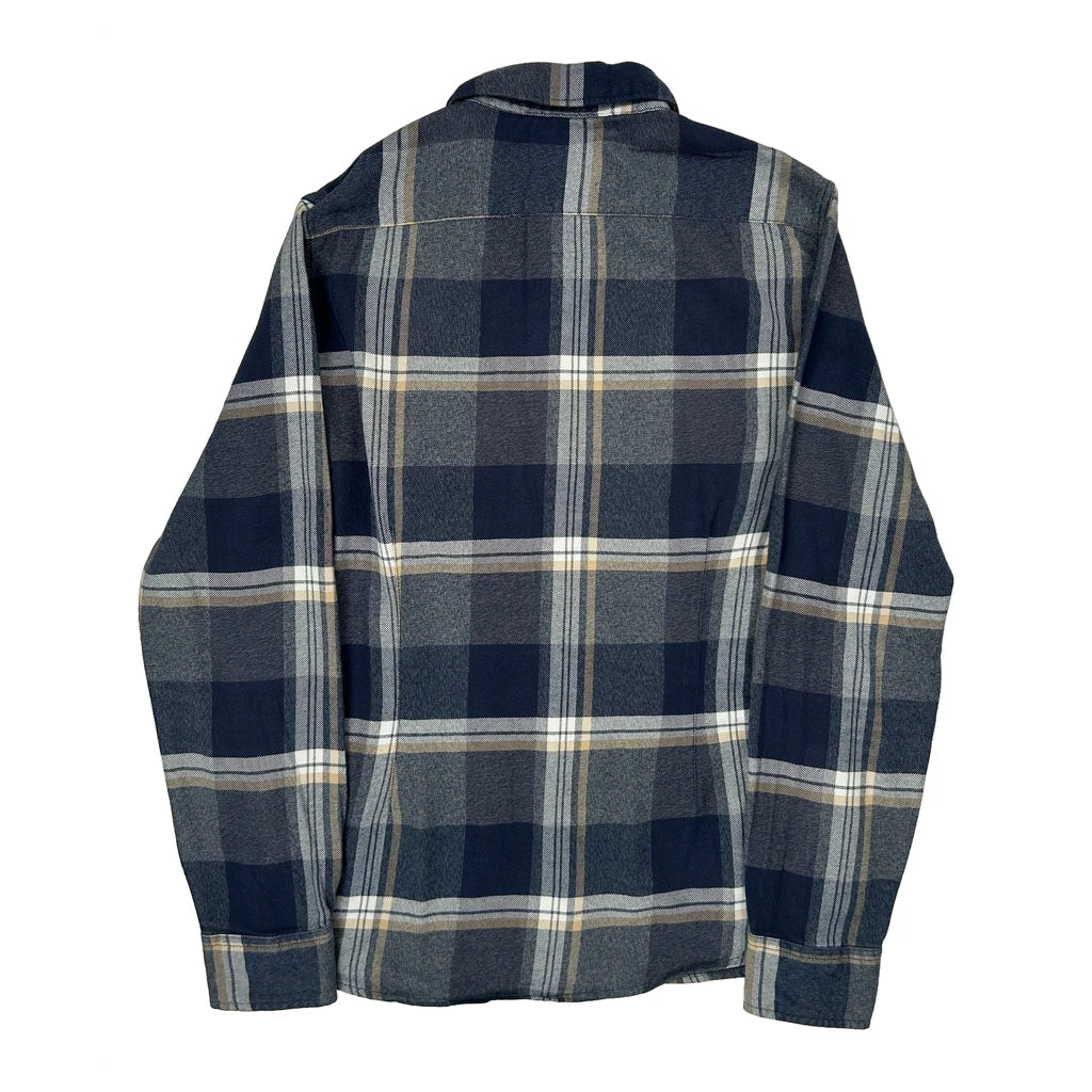 Lee Checked Flannel Shirt - Medium Blue Cotton - Image 2