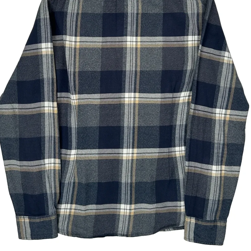 Lee Checked Flannel Shirt - Medium Blue Cotton - Image 7