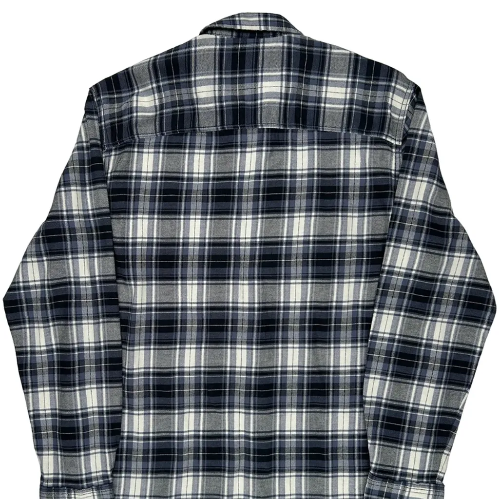 Lee Checked Flannel Shirt - Large Gray Cotton - Image 6