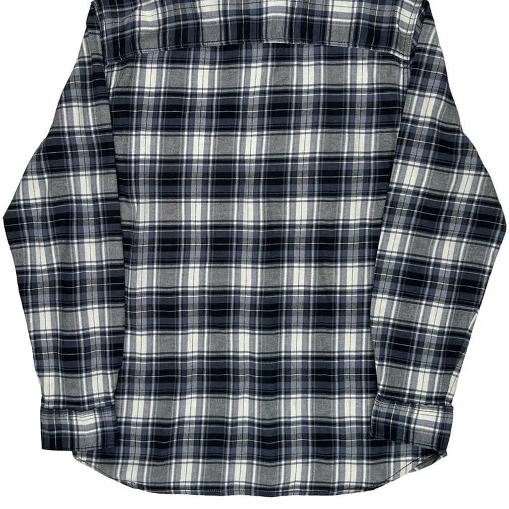 Lee Checked Flannel Shirt - Large Gray Cotton - Image 7