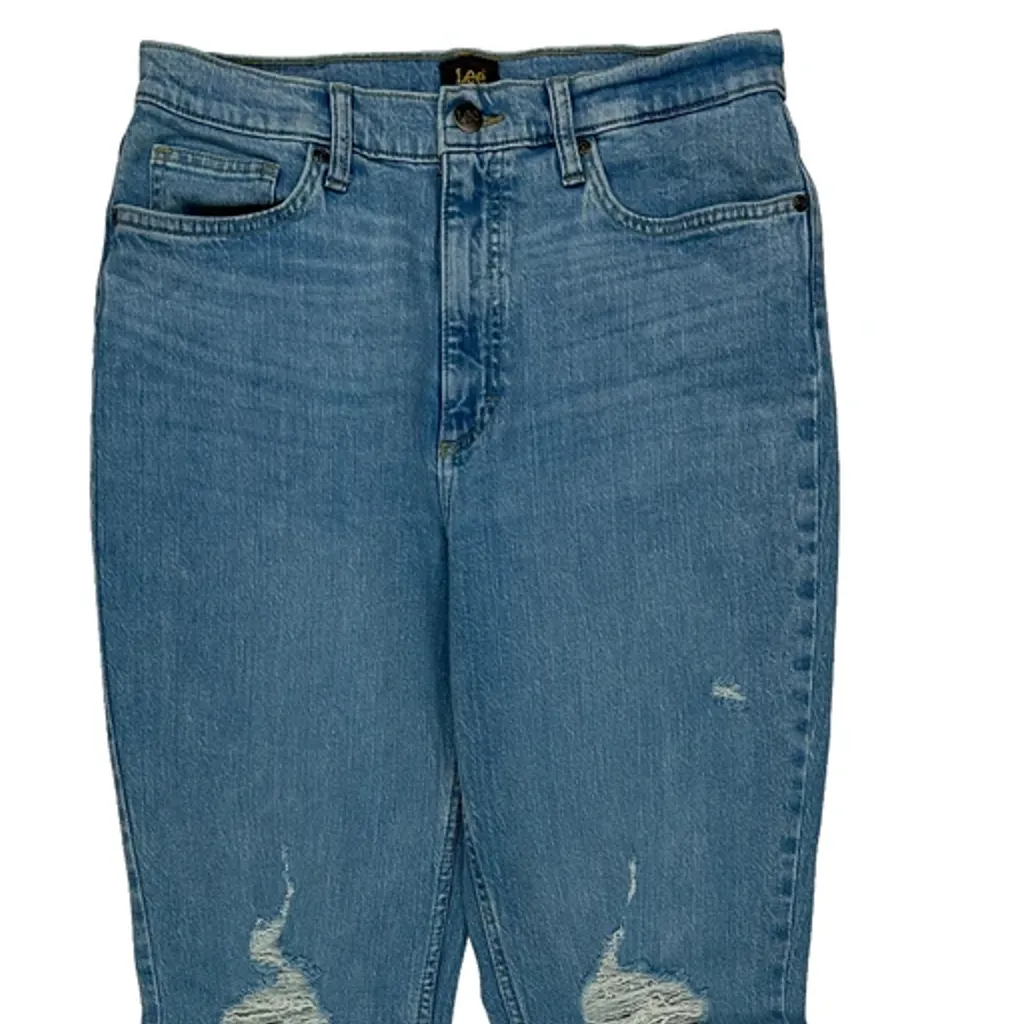 Lee Flared Jeans - 29W UK 10 Blue Cotton - Image 9