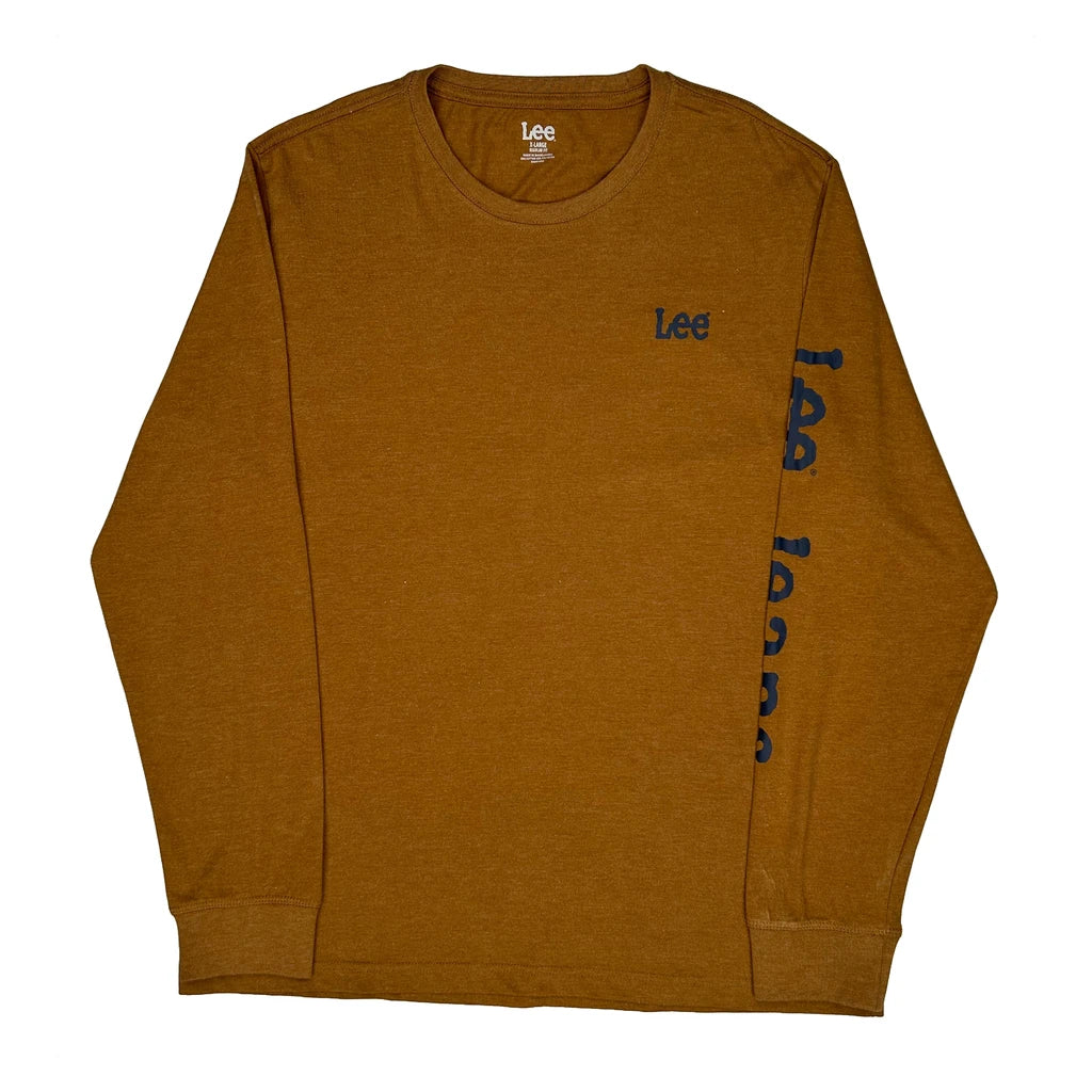 Lee Long Sleeve T-Shirt - XL Brown Cotton Blend
