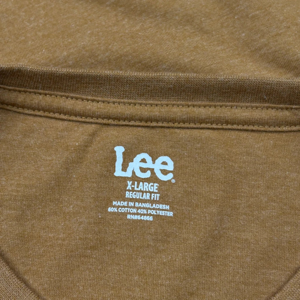 Lee Long Sleeve T-Shirt - XL Brown Cotton Blend - Image 3