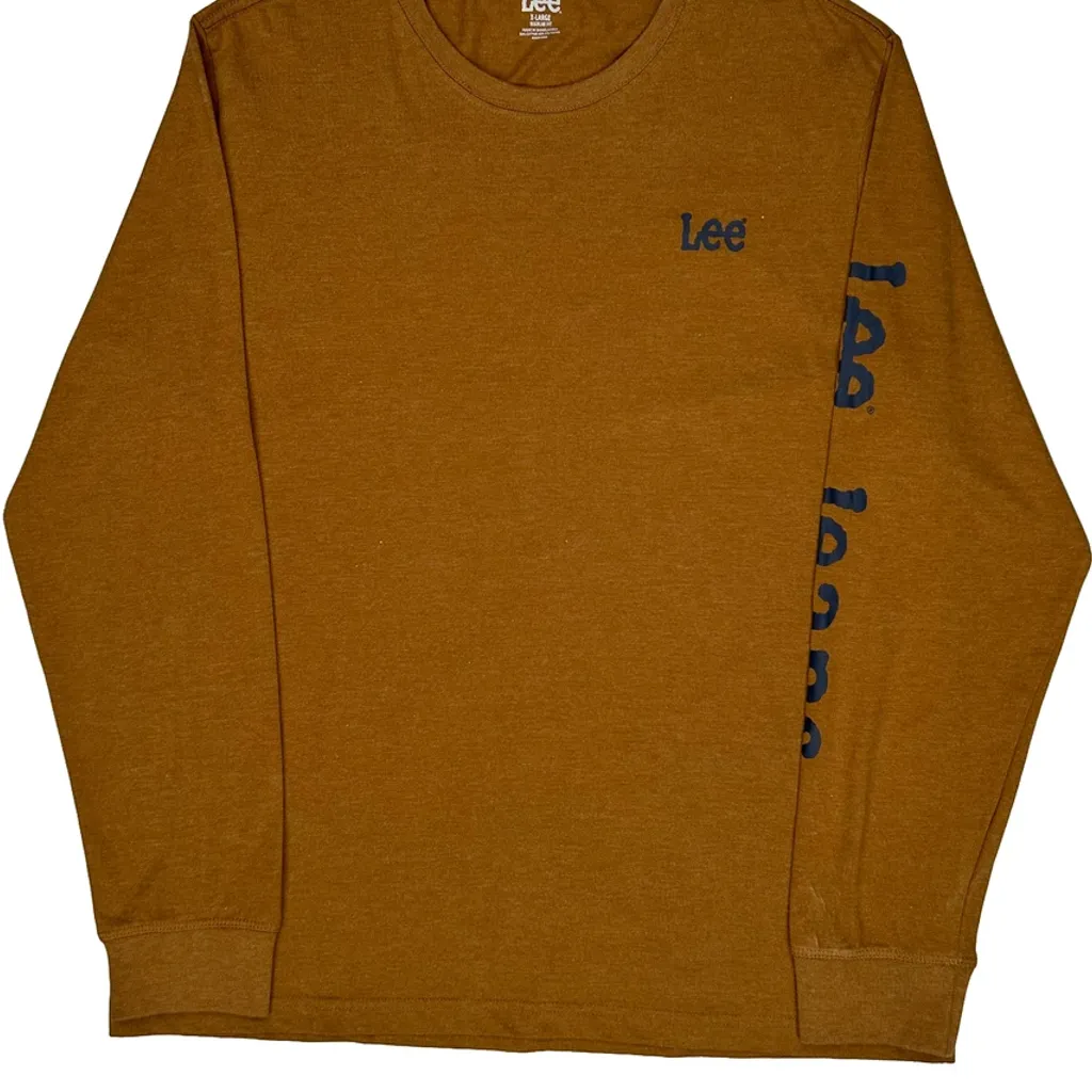 Lee Long Sleeve T-Shirt - XL Brown Cotton Blend - Image 4