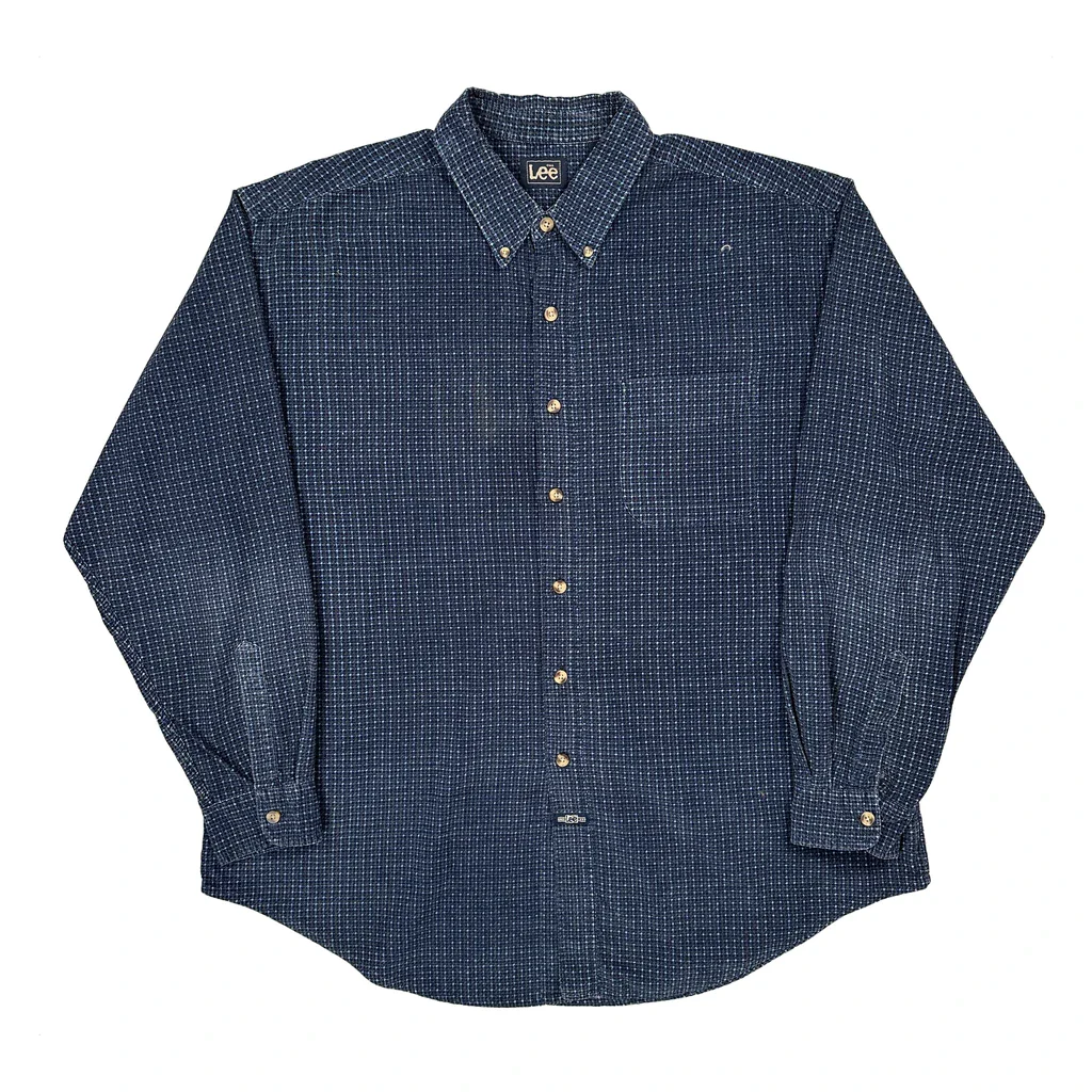 Lee Checked Shirt - XL Blue Cotton