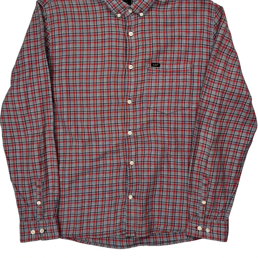 Lee Checked Shirt - Large Red Cotton - Image 5