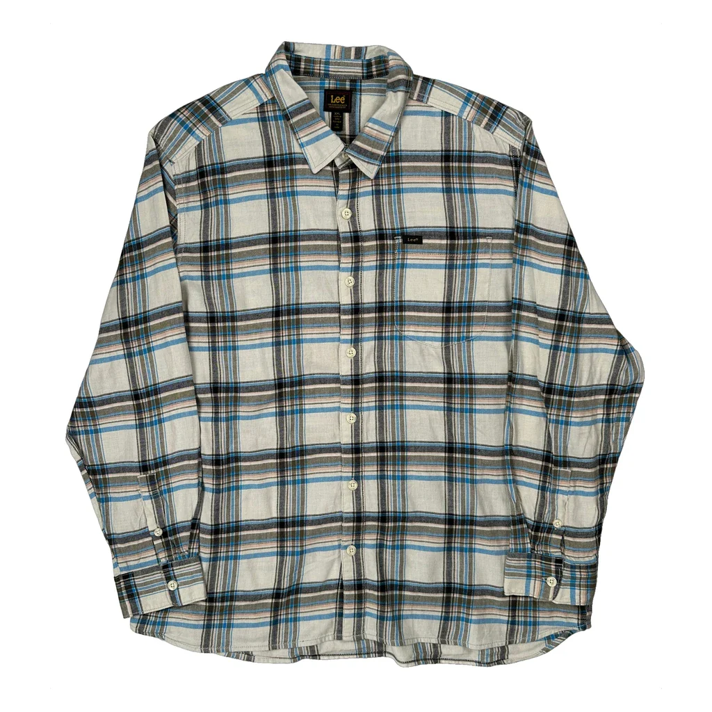 Lee Checked Shirt - 2XL White Cotton