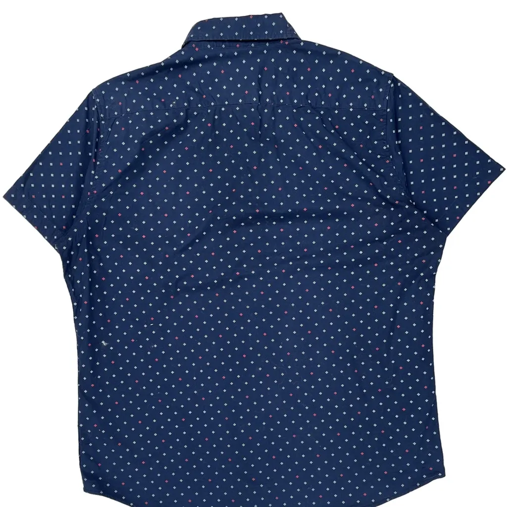 Lee Polka Dot Short Sleeve Shirt - Large Blue Cotton - Image 6