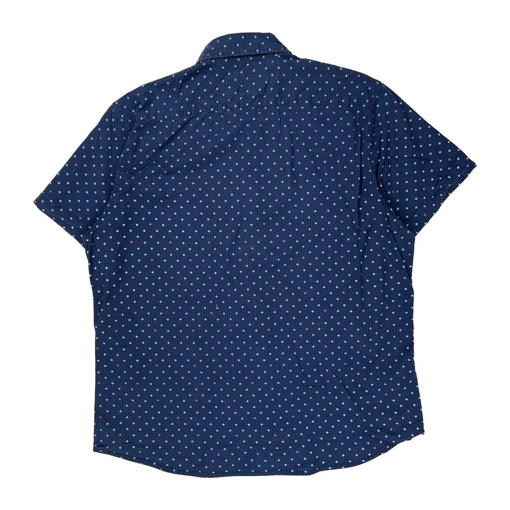 Lee Polka Dot Short Sleeve Shirt - XL Blue Cotton - Image 2