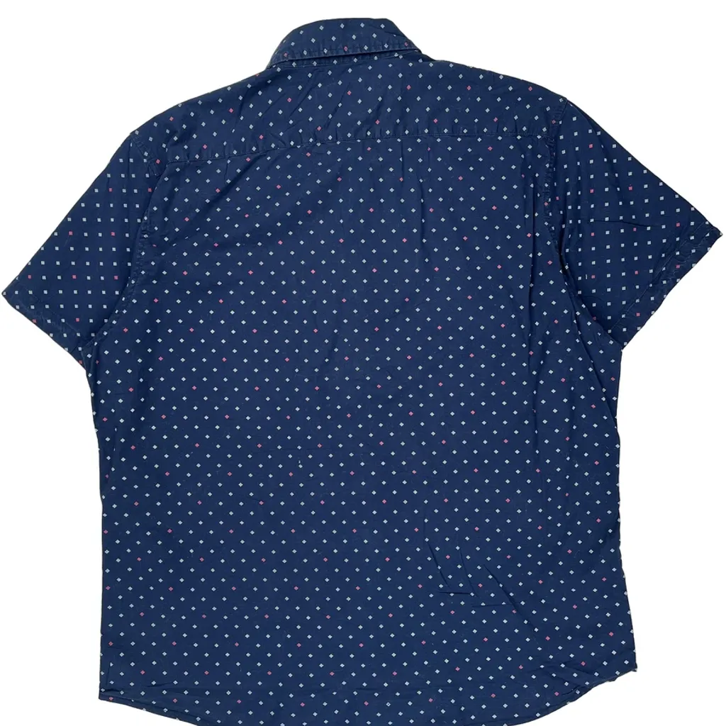 Lee Polka Dot Short Sleeve Shirt - XL Blue Cotton - Image 6