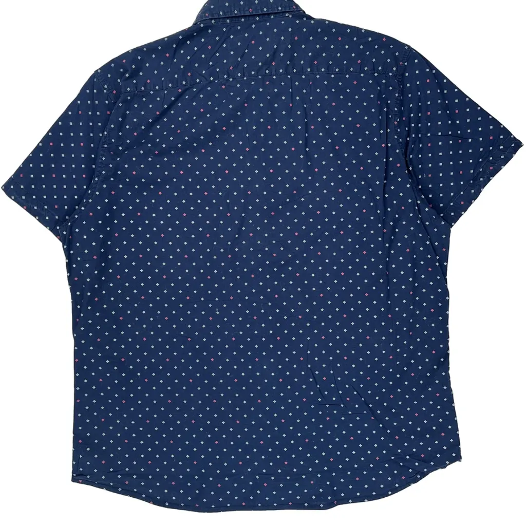Lee Polka Dot Short Sleeve Shirt - XL Blue Cotton - Image 7