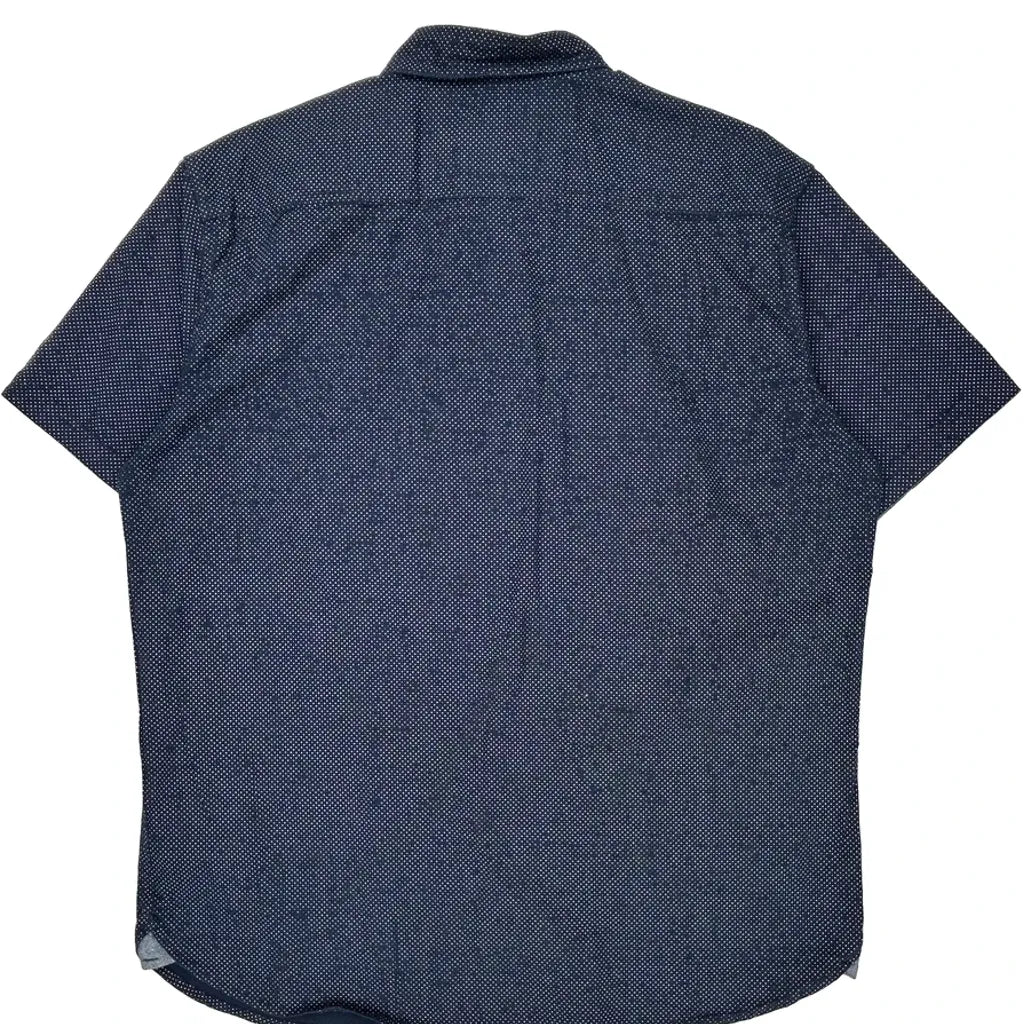 Lee Polka Dot Short Sleeve Shirt - XL Blue Cotton - Image 6