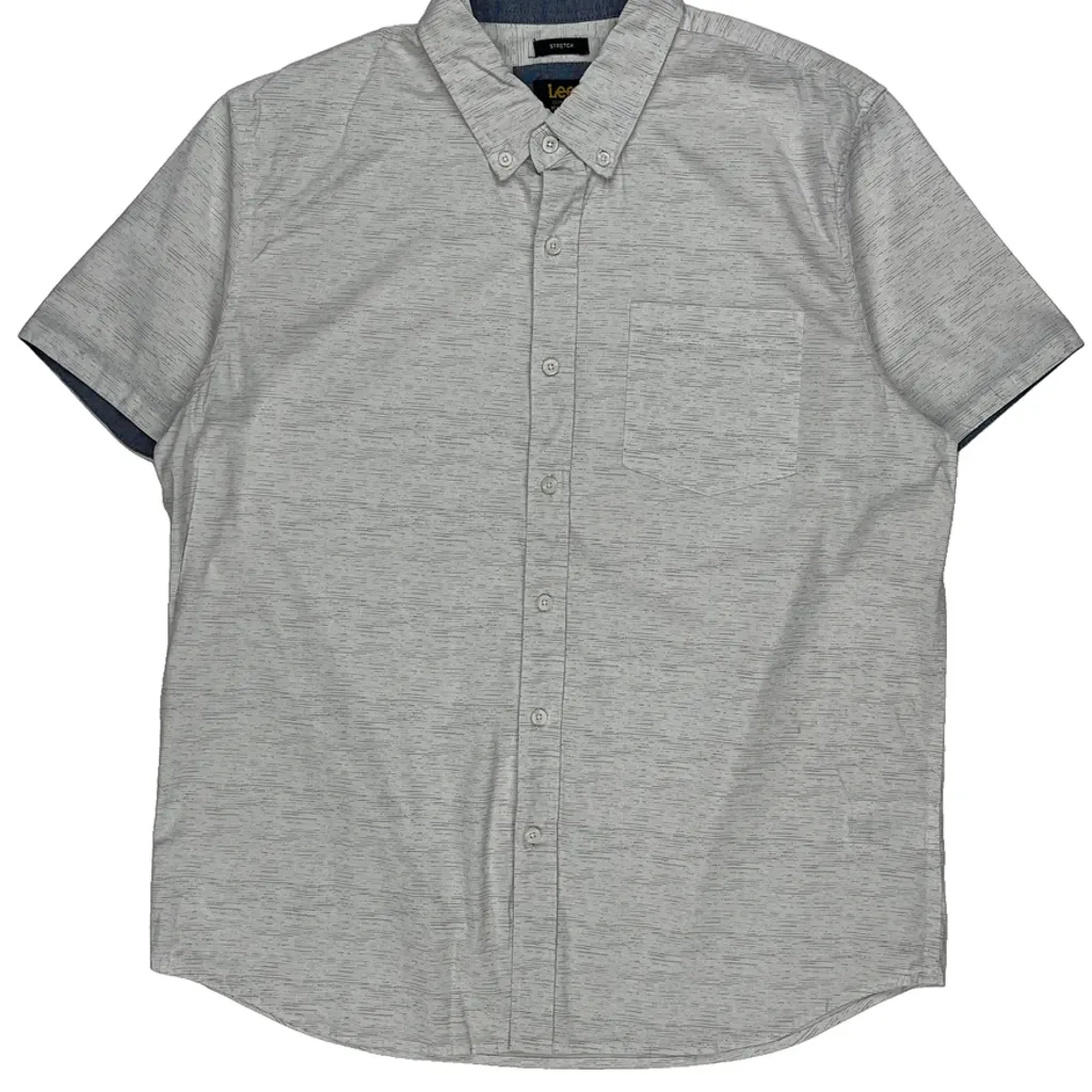 Lee Short Sleeve Shirt - Large Grey Cotton - Image 4