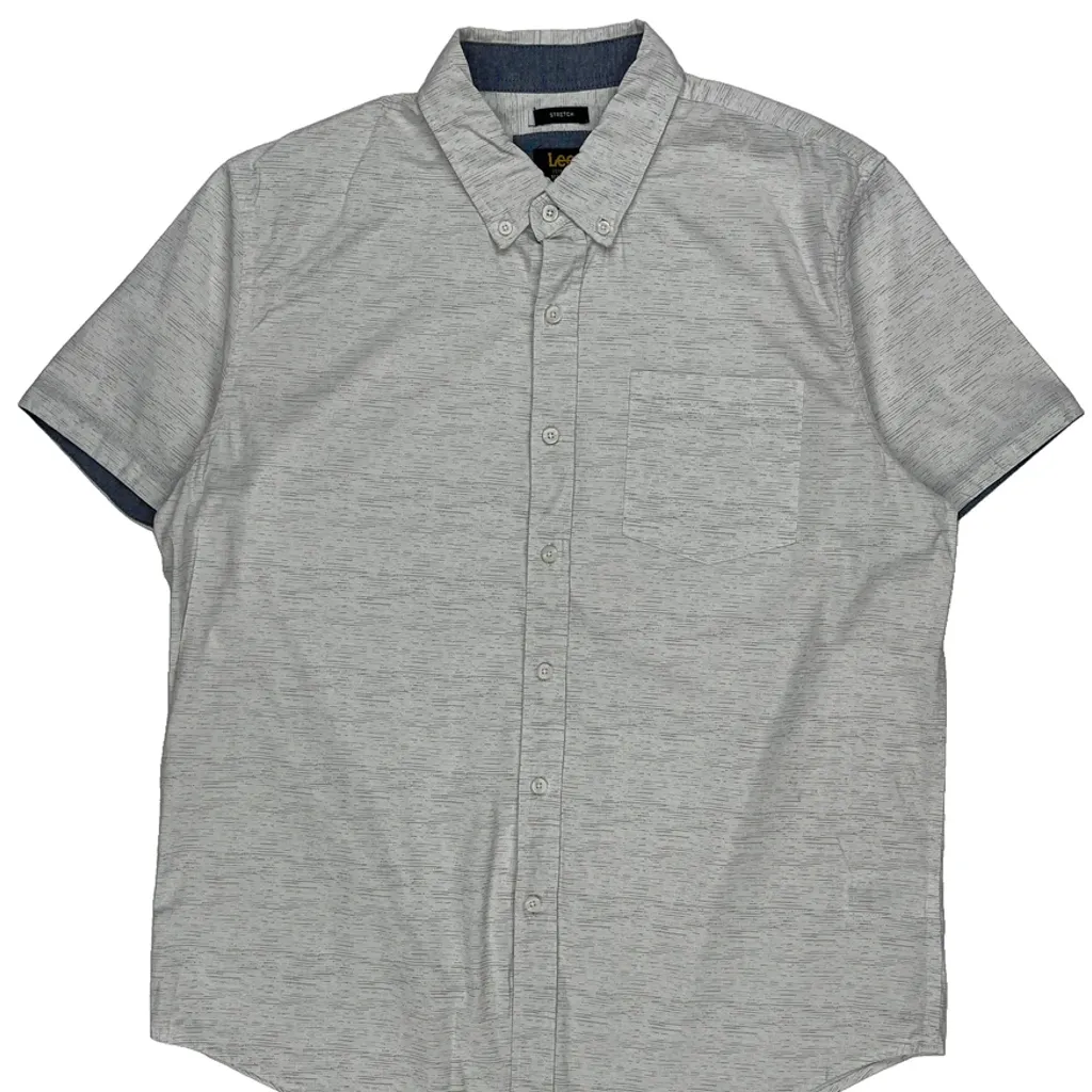 Lee Short Sleeve Shirt - Large Grey Cotton - Image 5