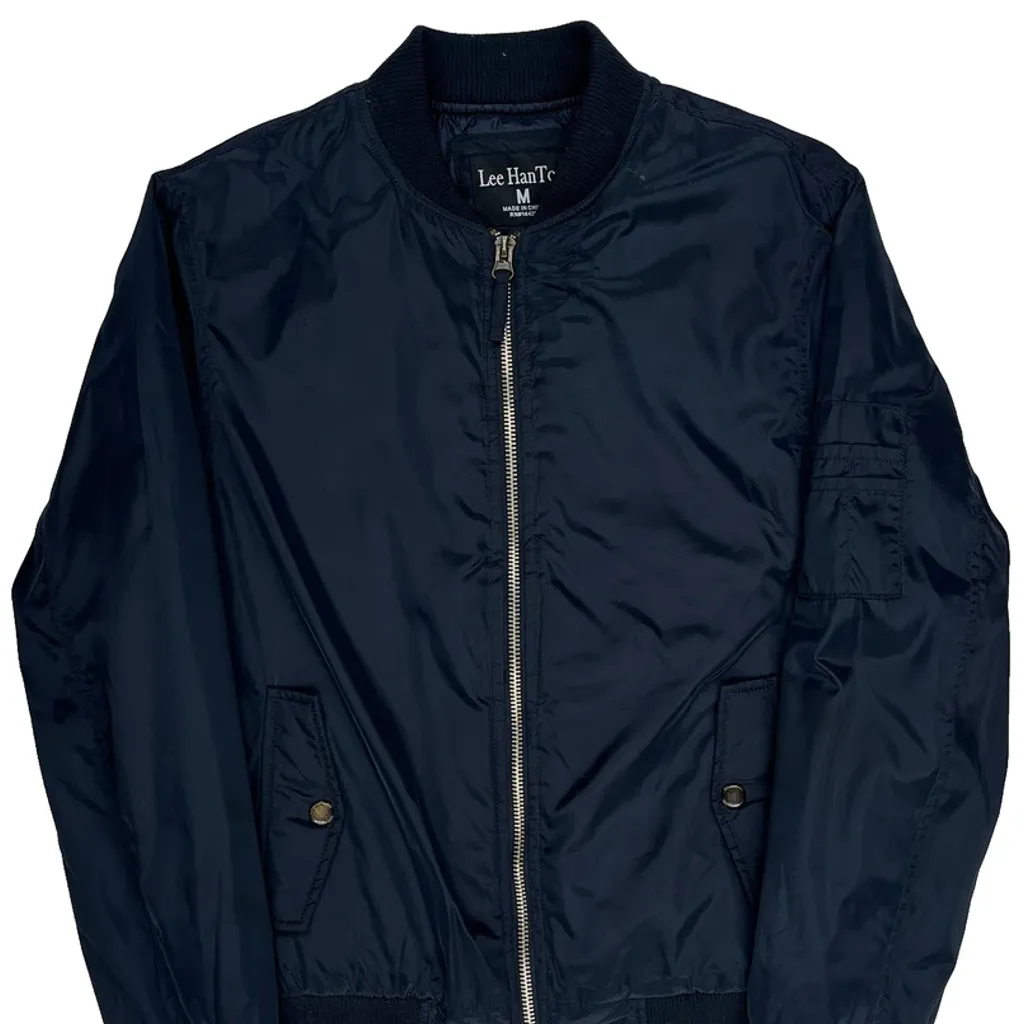Leehanton Ma1 Bomber Jacket - Medium Navy Polyester - Image 4