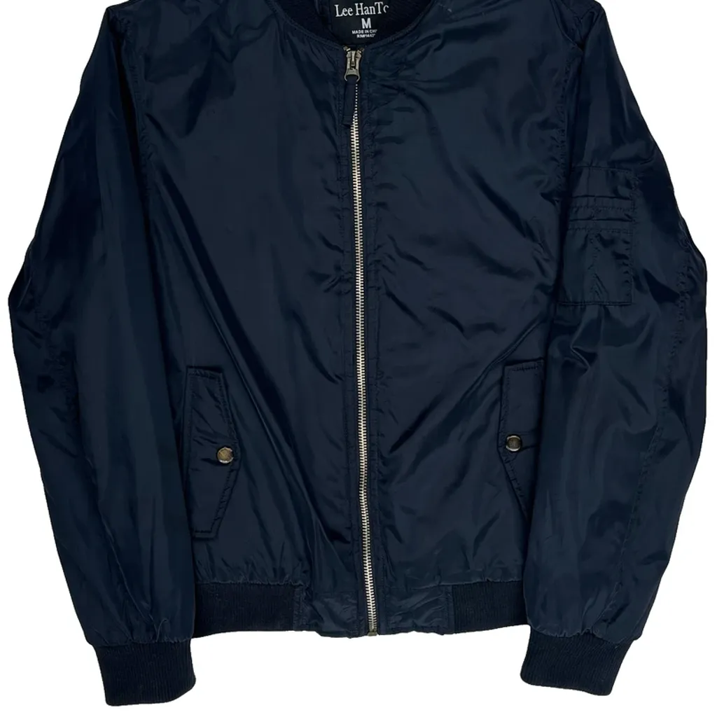 Leehanton Ma1 Bomber Jacket - Medium Navy Polyester - Image 5