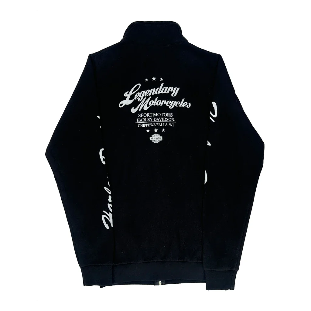 Legendary Motorcycles Harley Davidson Track Jacket - Small Black Cotton - Image 2
