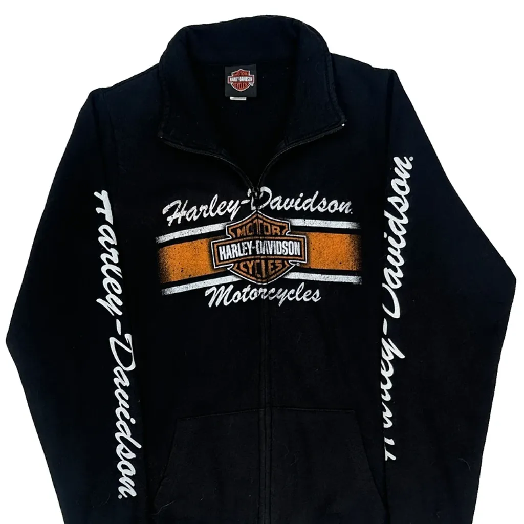 Legendary Motorcycles Harley Davidson Track Jacket - Small Black Cotton - Image 4
