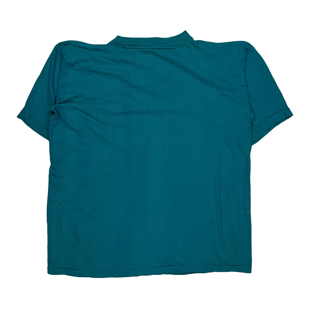 Let'S Do Lunch Text With Pigs Poly Tees Single Stitch T-Shirt - XL Blue Cotton - Image 2