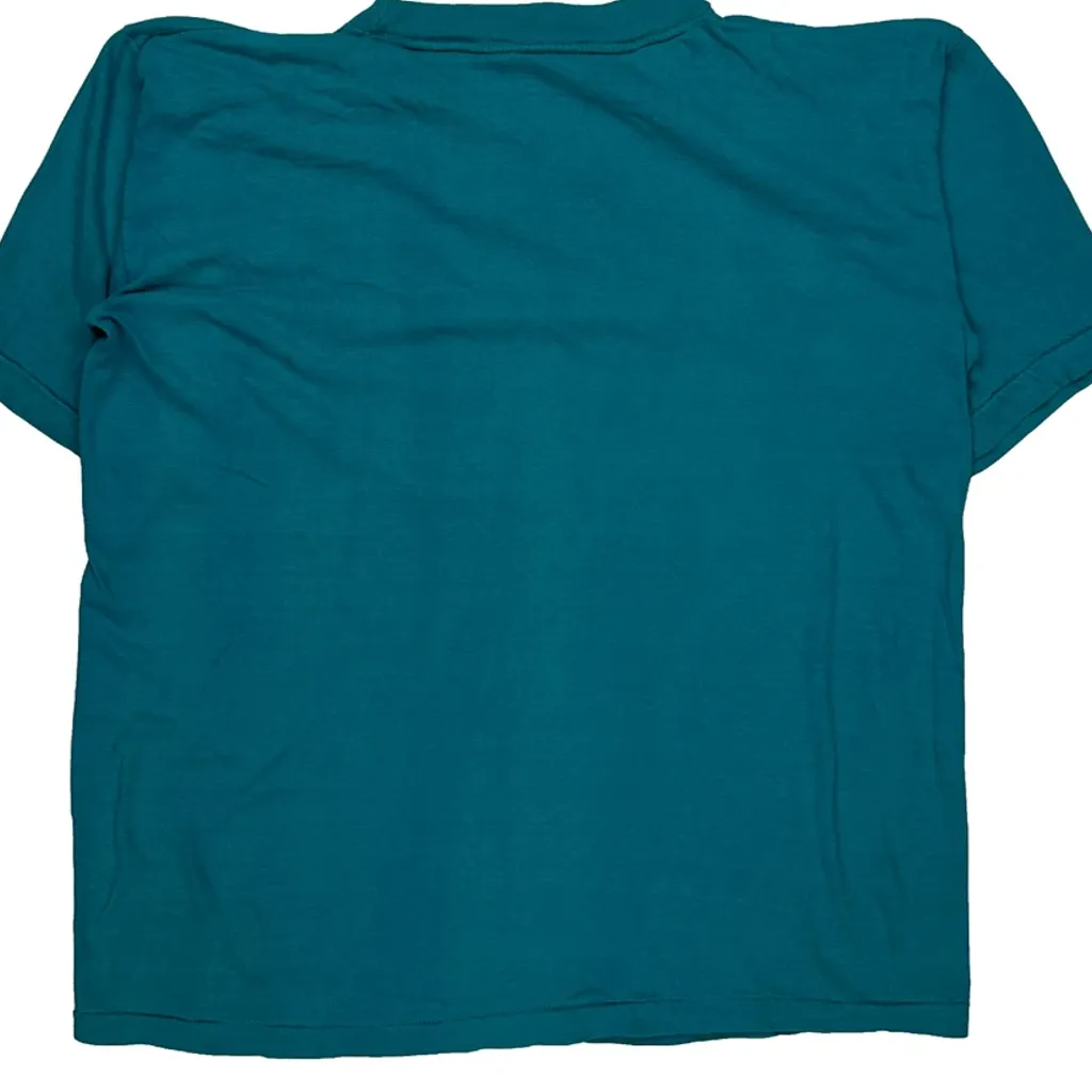 Let'S Do Lunch Text With Pigs Poly Tees Single Stitch T-Shirt - XL Blue Cotton - Image 6