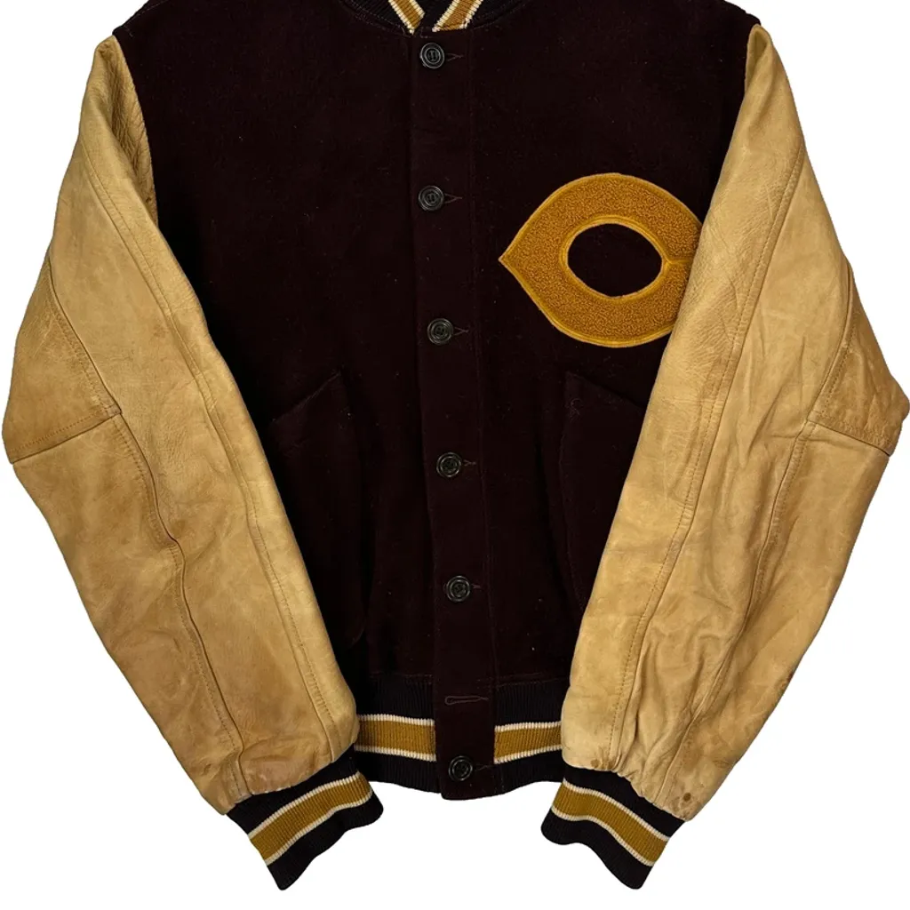 Letter C Patch King O'Shea Varsity Jacket - Medium Burgundy Wool Blend - Image 5
