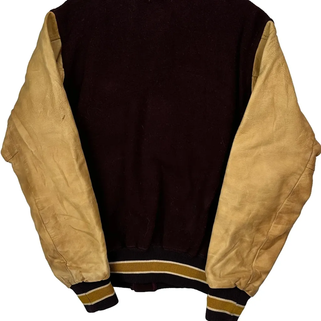 Letter C Patch King O'Shea Varsity Jacket - Medium Burgundy Wool Blend - Image 7