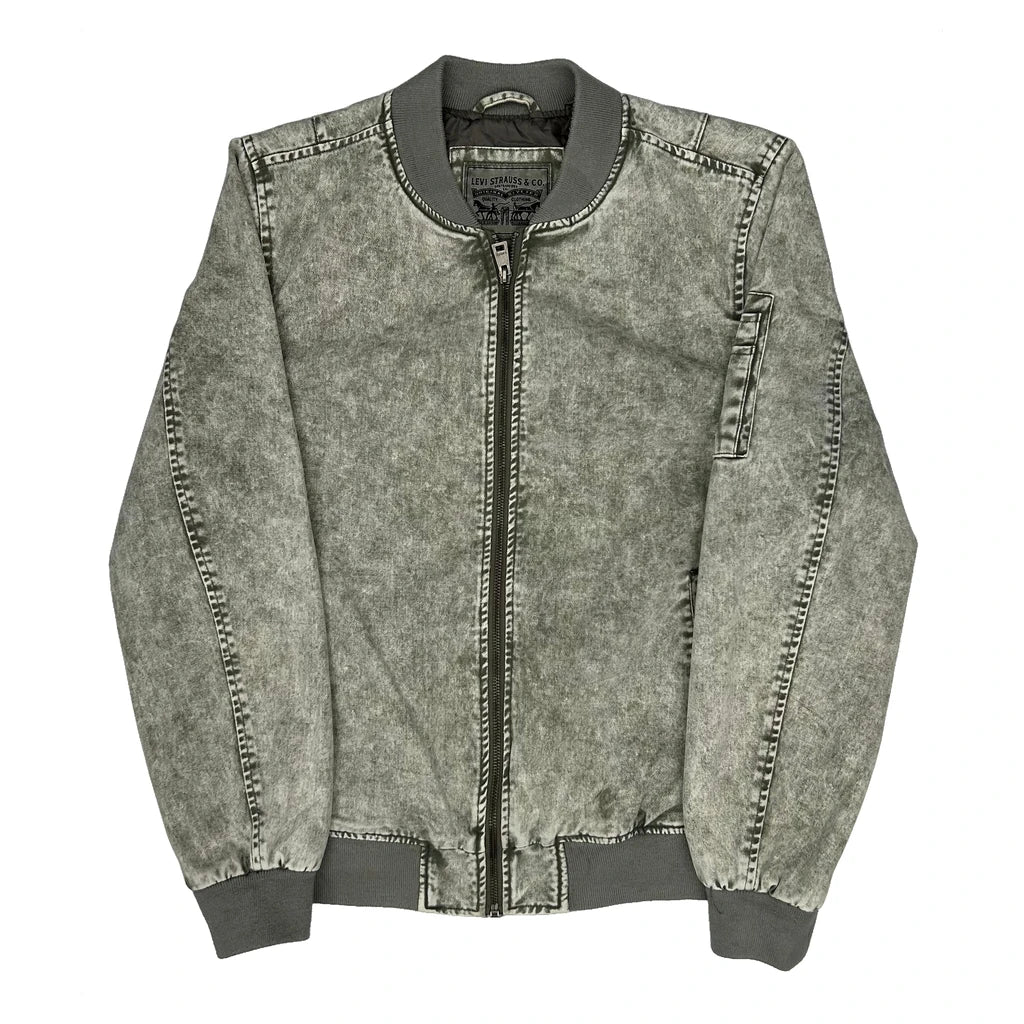 Levis Bomber Jacket - Large Grey Cotton