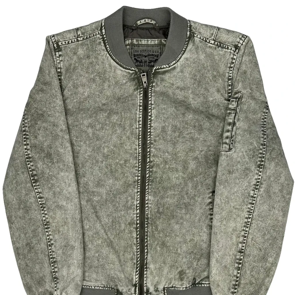 Levis Bomber Jacket - Large Grey Cotton - Image 6