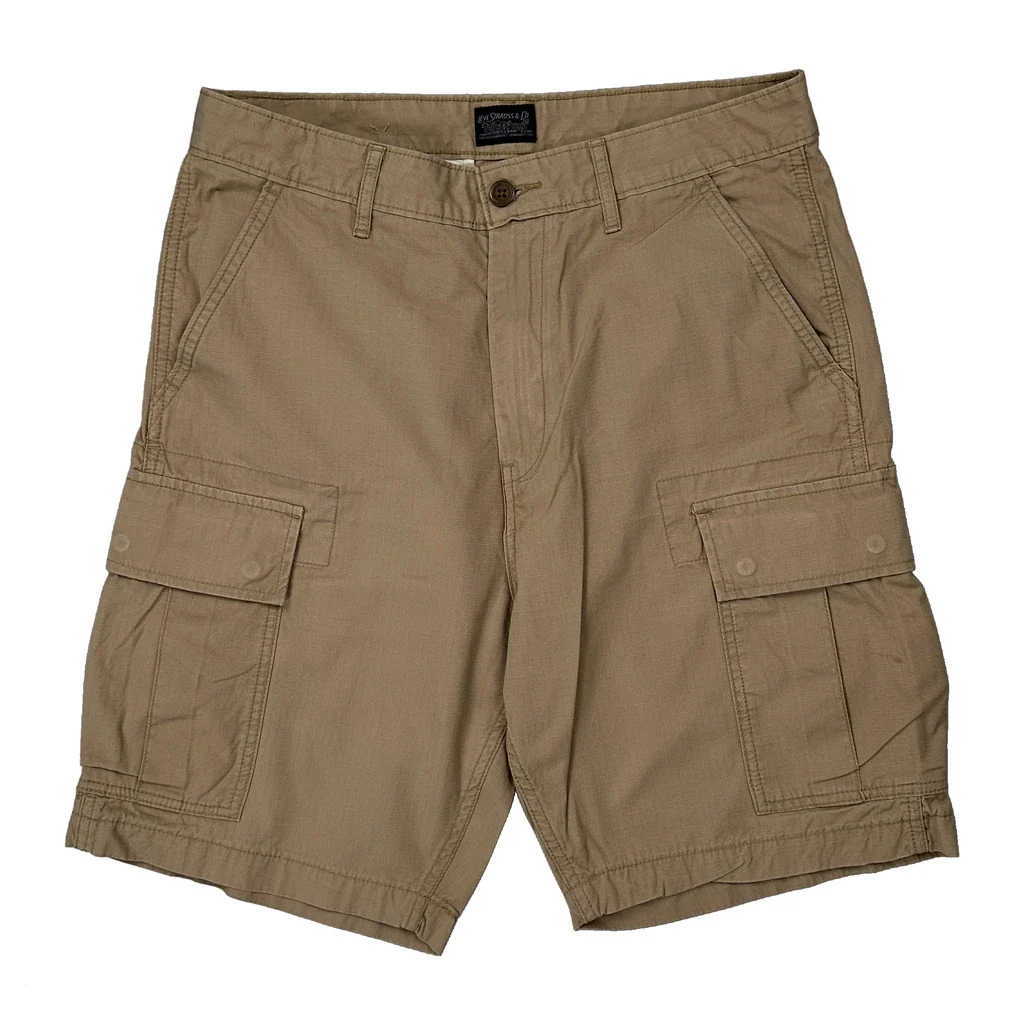 Levis Cargo Shorts - 32W 9L Beige Cotton - Image 2