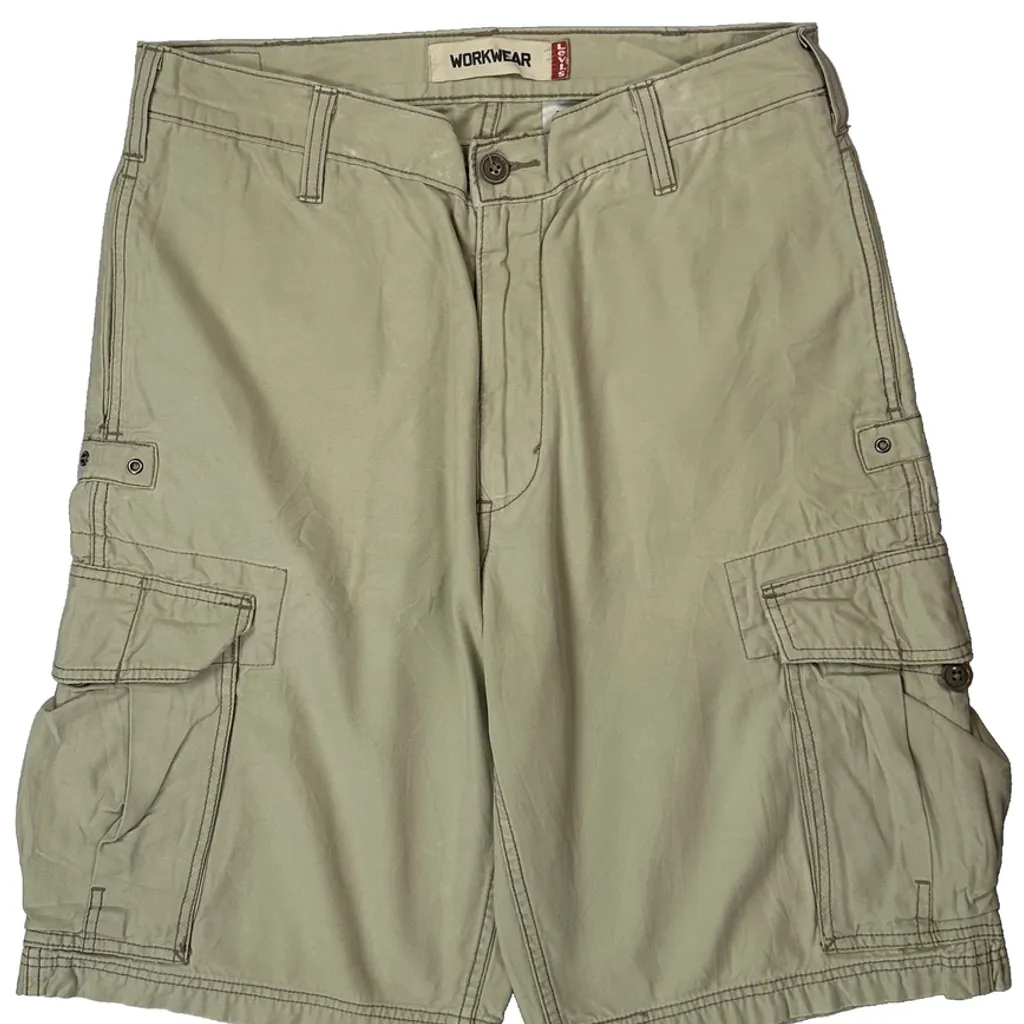 Levis Cargo Shorts - 32W 11L Beige Cotton - Image 9