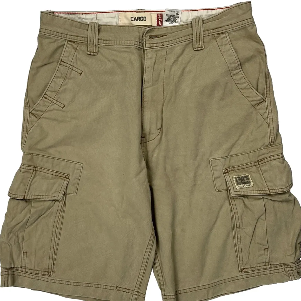 Levis Cargo Shorts - 32W 11L Beige Cotton - Image 9