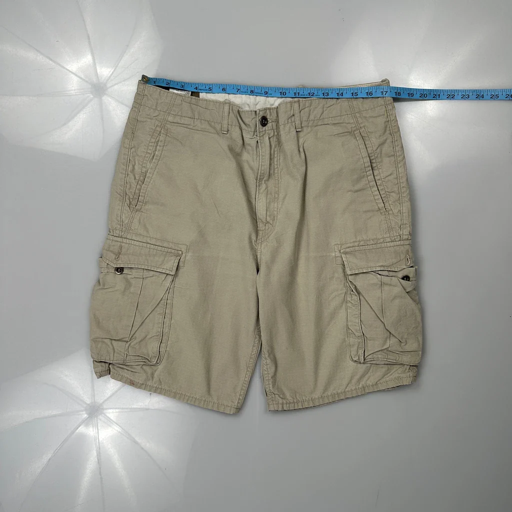 Levis Cargo Shorts - 34W 10L Beige Cotton - Image 3