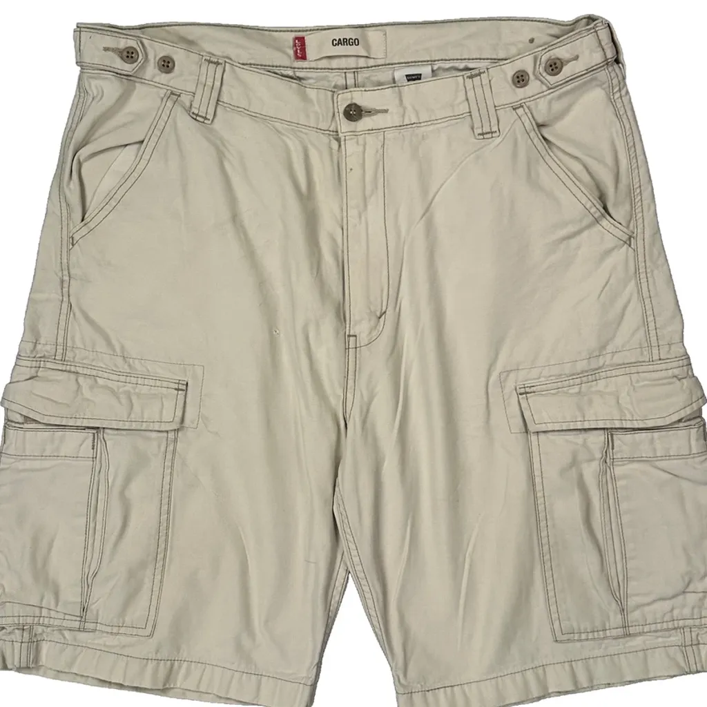 Levis Cargo Shorts - 36W 11L Beige Cotton - Image 9