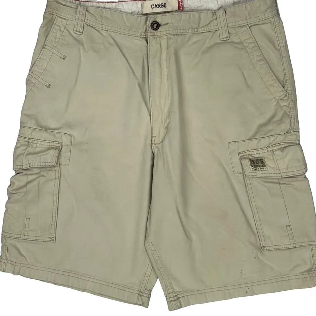 Levis Cargo Shorts - 36W 11L Beige Cotton - Image 10