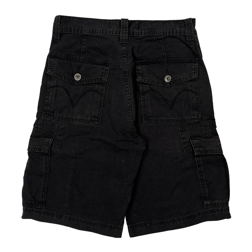 Levis Cargo Shorts - 29W 11L Black Cotton