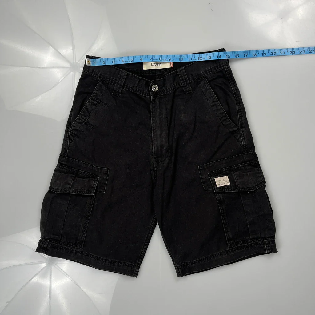 Levis Cargo Shorts - 29W 11L Black Cotton - Image 3