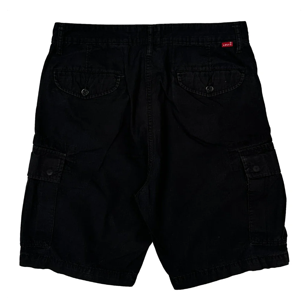 Levis Cargo Shorts - 32W 10L Black Cotton